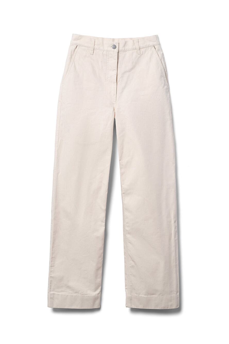 Four Objects Organic Cotton Twill Beige Utility High Rise Pants 1 or XS Japan